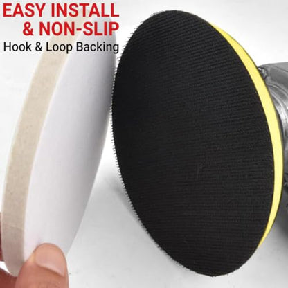 5 Inch Hook & Loop Wool Felt Polishing Sander Pads