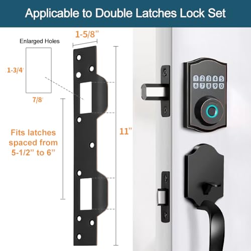 Door Latch Strike Plates Oil Rubbed Bronze, 2 Pack, Latch Striker - color: Oil Rubbed Bronze