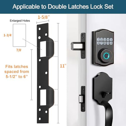 Door Latch Strike Plates Oil Rubbed Bronze, 2 Pack, Latch Striker - color: Oil Rubbed Bronze