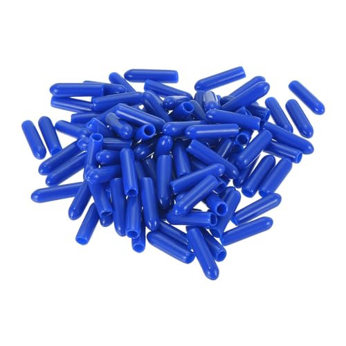 uxcell 100pcs Rubber End Caps 3mm ID Vinyl Round Tube Bolt Cap Cover Screw Thread Protectors Blue - color: Blue, size: 3mm