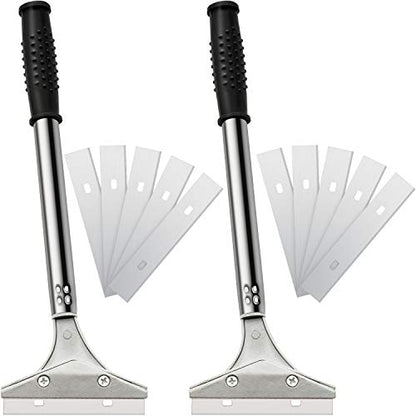 Mudder 4 Inch Razor Blade Scraper Tool Floor Wallpaper Paint, Black, 3 Pcs - color: Black