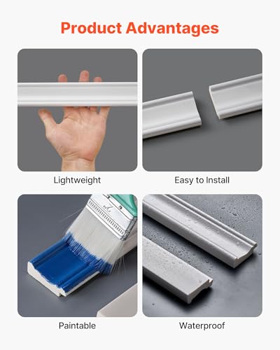 VEVOR Wall Molding Kit, Wainscoting Panels, Lightweight Paintable Polystyrene, Easy to Install, Wide & Narrow Accent Wall Trim for Interior Décor Living Room, Bedroom, White (77.5 x 38.6 in) - size: 38.6" x 77.5"