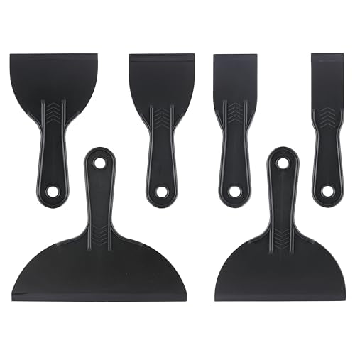 6 Pack Plastic Putty Knife, Non Scratch Scraper Tool for Spackling Paint