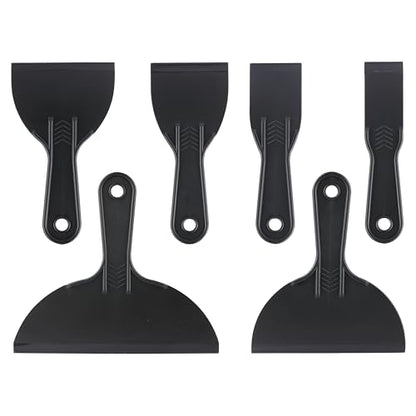 6 Pack Plastic Putty Knife, Non Scratch Scraper Tool for Spackling Paint