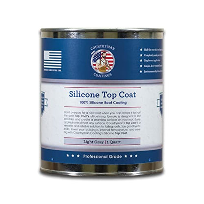 100% Silicone Roof Coating for RV & Flat Roofs, Light Gray, Quart - color: Gray, size: 1 Quart