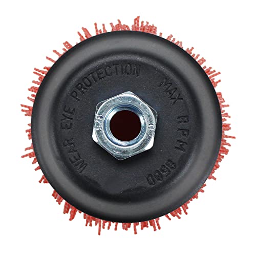 BHA 4" Abrasive Nylon Cup Brush, 5/8-11 Arbor for Angle Grinder, 120 Grit