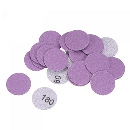 uxcell 25Pcs 1-Inch Purple Sanding Discs 180 Grits Hook and Loop Professional Aluminum Oxide Sand Paper Mini Size for Wood Metal Paint Finishing - style: 180 Grit