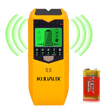 Stud Finder Wall Scanner, 5 in 1 Stud Detector with Smart Microprocessor Chip and HD LCD Display, Beam Finders for Center and Edge of Wood, AC Wire, Joist, Metal and Pipe, Tool Gifts for Men
