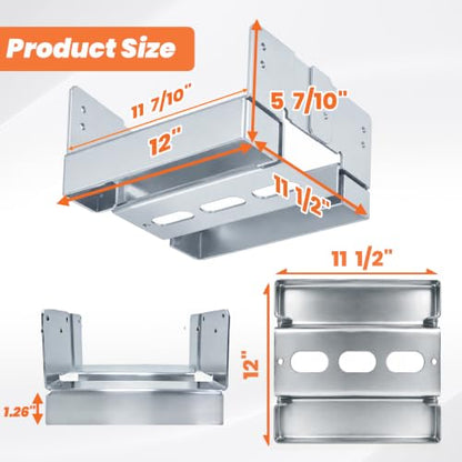 12x12 Post Base for Concrete Heavy Duty Silver E-Coated 1 PCS