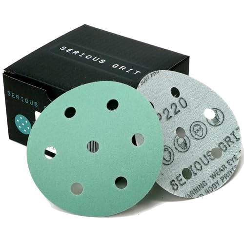 7-Hole 3.5-Inch / 90mm Sanding Discs for Festool RO 90 Rotex by Serious Grit - size: 220 Grit