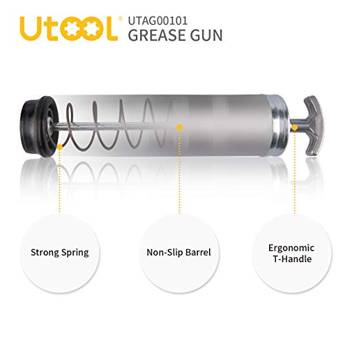UTOOL 8000 PSI Heavy Duty Pistol Grip Grease Gun Kit, 14 oz Capacity - size: 8PCS