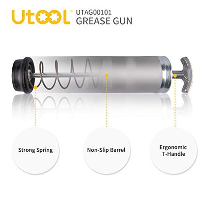 UTOOL 8000 PSI Heavy Duty Pistol Grip Grease Gun Kit, 14 oz Capacity - size: 8PCS