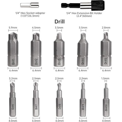 Screw Extractor Set, 22 Pieces Broken Screw Extractor Kit with Magnetic Extension Bit Holder and Socket Adapter, High-Speed Steels, Screw Remover for Screws