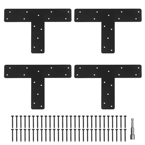 4 Pcs T Post Brackets for Pergola Bracket|Thickness 0.12"| - size: 4"x 4"