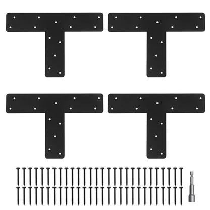 4 Pcs T Post Brackets for Pergola Bracket|Thickness 0.12"| - size: 4"x 4"
