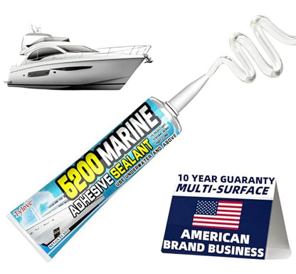 [Clear] 5200 Marine Adhesive Sealant Fast Cure – Waterproof Permanent Bond for Boats, RVs, Ponds, Above & Below Waterline, 3 oz - color: Clear 1Pcs