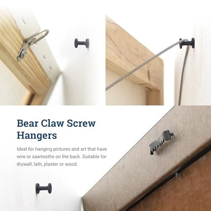 PHS Black Bear Claw Hanger Screws, Holds 30 lb, 150 Pack for Drywall - color: Black, size: 150 Pack