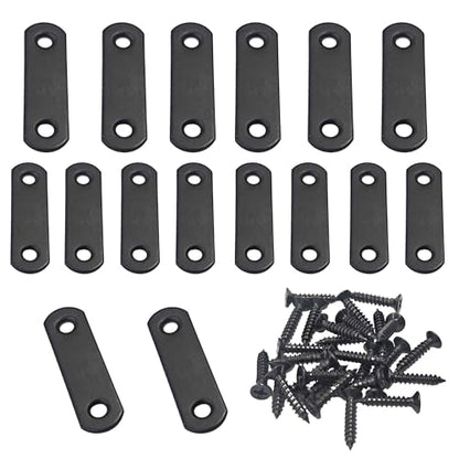 16Pcs Stainless Steel Flat Straight Brace Mending Joining Repair Plates Bracket with Screws for Wood Board Bed Frame Furniture (2.2" x 0.6") - size: 2.2" x 0.6"