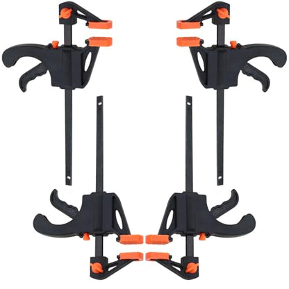 TAODAN 4PCS 4 Inch Trigger Quick Grip Clamps Bar Clamp Trigger Quick Grip Clamp Single Hand Ratchet Woodworking Clamp for Wood Bonding Processes