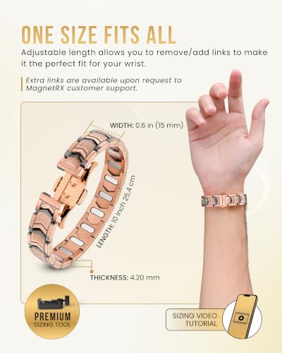 MagnetRX® EllipseMAX Copper Magnetic Bracelets for Men (Arrow) - color: 5X Strength - EllipseMAX (5,000 Gauss) - Arrow Style