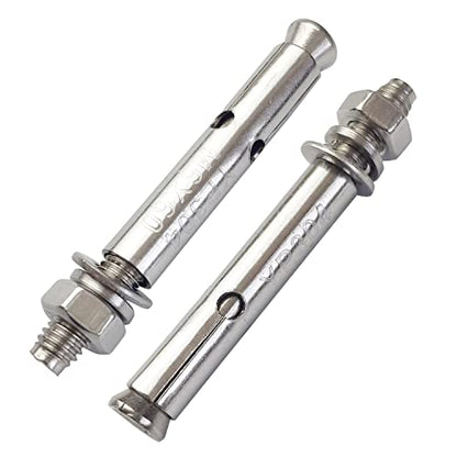 10 Pack M6x60mm Expansion Bolts Anchor Bolt 304 Stainless Steel External Hex Expansion Screw Bolt Sleeve Anchor Fastener Wall Concrete - size: M6*60