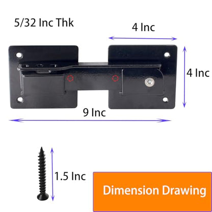 Gate Latch for Wooden Fence, 9 Inch Heavy Duty Fence Gate Latch with Padlock Hole, Outdoor Flip Gate Latch for Wood and Metal Gates, Yard, Shed, Barn