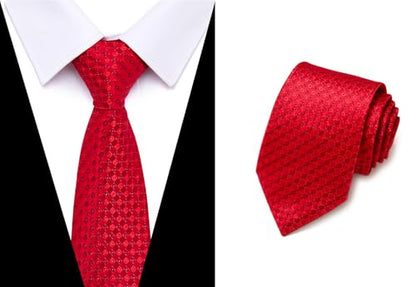 joy alice Tie For Men 6 PCS Necktie Woven Jacquard Neck Ties Set Neck Ties - color: Bluered Yellow Green Red Grey