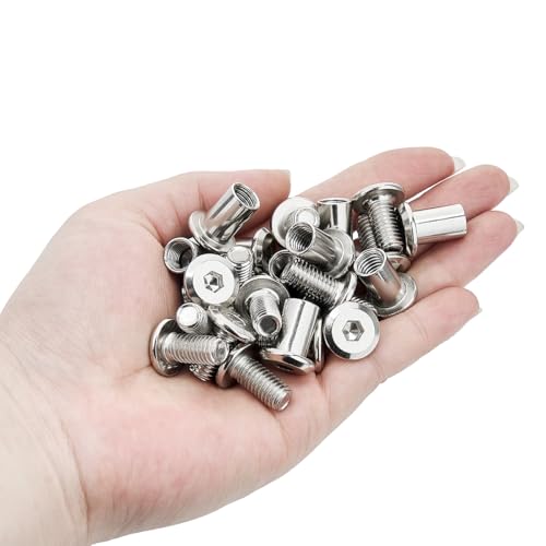 25 PcsM8x15mm Silver Furniture Bolts for DIY Art Crafts & Thin Photo Albums - size: M8x15mm