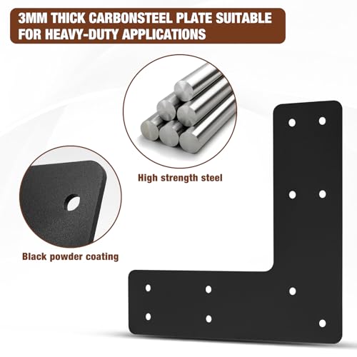 2 Pcs 10"x10" L Post Brackets, Fit 4x4 6x6 Wood, 3MM Thick - style: L Shape(10x10)