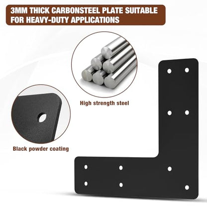 2 Pcs 10"x10" L Post Brackets, Fit 4x4 6x6 Wood, 3MM Thick - style: L Shape(10x10)