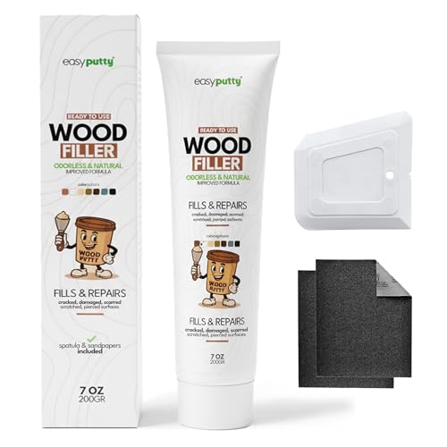 Wood Filler - Wood Putty for Furniture Repair, Wooden Cabinet, Door, Table - color: White