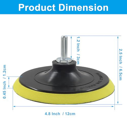 5 Inch Hook & Loop Sanding Backing Pads, 2 Pack - size: 5 Inch