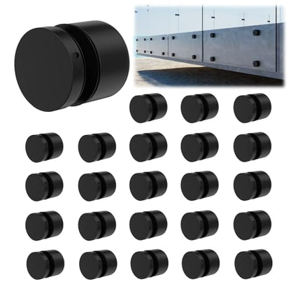 LukLoy 24 Pack Marine Grade SS316 Solid Heavy Duty Glass Railing Standoff - color: Matte Black - 24 Pack