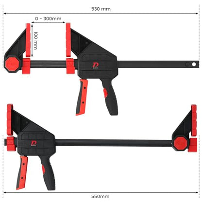 600lbs Clamping Force Bar Clamps for Woodworking, 12 Inch Wood Clamp × 2pcs, Four Times Clamping Force of Standard Products, One Hand Heavy Duty Bar Clamps, Quick Grip Clamps for Carpentry - size: 12 NINCH