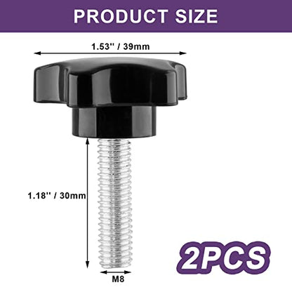 M8 x 30mm Thread Star Knob, 2Pcs - size: M8 x 30mm, style: Star Handle