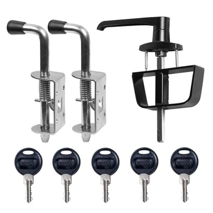 Shed Door Hardware Kit with Hinges, Latch, Lock, and Handle - Complete Gate Hardware Set for Your Shed Door