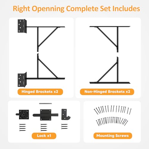 DIYHD Anti Sag Gate Kit with Left-Opening Latch, Black - color: Black Kit + Left Open Latch