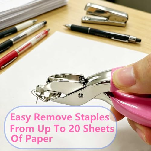 2PCS Staple Remover Staple Puller Remover for Home School Office,Quick and Comfort (Pink) - color: Pink