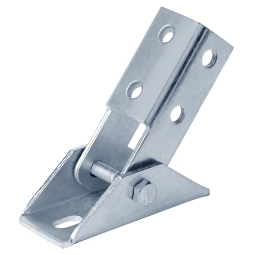 heneng 2 Pack Adjustable Angle Bracket for 1-5/8" Strut Channel,3/16" Thick