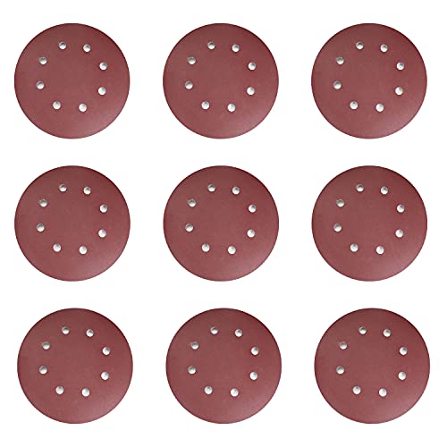 Utoolmart 10pcs 7 Inch 8 Hole Hook and Loop Sanding Disc 240Grit Flocking Sandpaper for Random Orbit Sander - size: 240 Grit