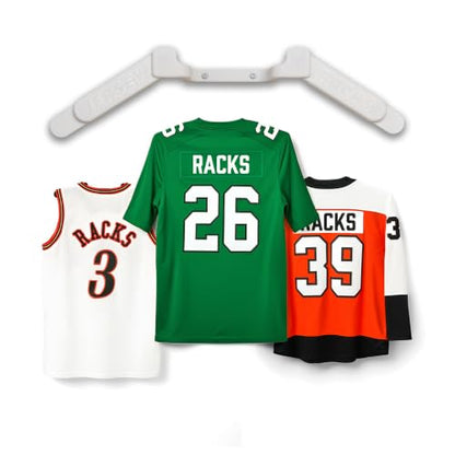Wall Mount Display | Damage-Free Adjustable Hanger for Jerseys - color: White