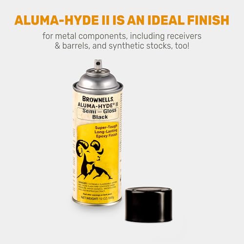 Brownells Aluma-Hyde II Epoxy Based Firearm Finish Spray Coating Protection Paint, Aerosol Can, 12 oz. (340g) Semi Gloss Black - color: Semi Gloss Black