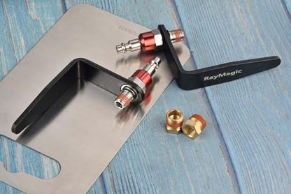 RayMaigc Steel Pneumatic Tool Rafter Hook Hanger, Lightweight, Durable,Reusable Metal Organaizer Adjustable Easy Install Hooks with 1/4" Air Tool Swivel Fitting, for Air Nailer - style: 2-Piece