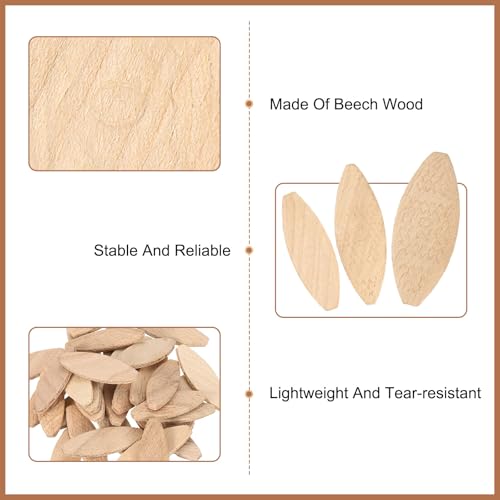 uxcell 50Pcs Wood Joiner Biscuits, 45x16x3.8mm Woodworking Biscuits, Wood Board Docking Tool Joiner Accessories for Carpenters and DIY Projects - size: 45x16x3.8mm