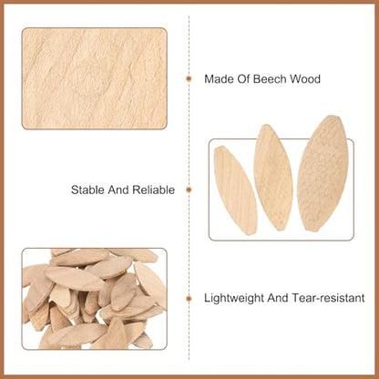 uxcell 50Pcs Wood Joiner Biscuits, 45x16x3.8mm Woodworking Biscuits, Wood Board Docking Tool Joiner Accessories for Carpenters and DIY Projects - size: 45x16x3.8mm