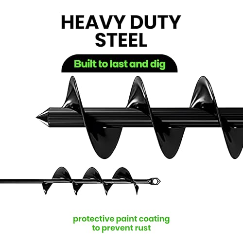 K-Brands Auger Drill Bit for Planting 2 Pack 1.6" x 16" & 3.5" x 16" Set - size: 1.6 x 16 Inch + 3.5 x 16 Inch