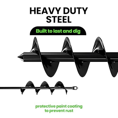 K-Brands Auger Drill Bit for Planting 2 Pack 1.6" x 16" & 3.5" x 16" Set - size: 1.6 x 16 Inch + 3.5 x 16 Inch