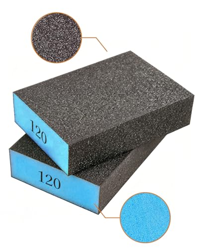 12Pcs Sanding Block Sponge Set, Reusable Sandpaper for Wood & Drywall - color: Deep Blue