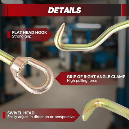 Professional 5 Ton Auto Body Repair Clamp Kit & Auto Body Pulling Clamp Car Frame Puller Hook
