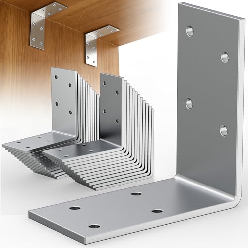 3"x3"x1.5" Steel Angle Bracket, 90 Degree L Corner Brace - size: （25PCS） Silver